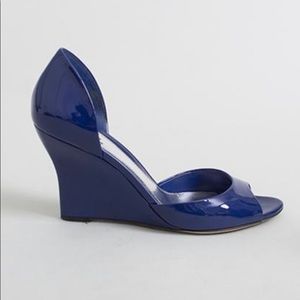 Gucci Blue patent” Sofia” wedges